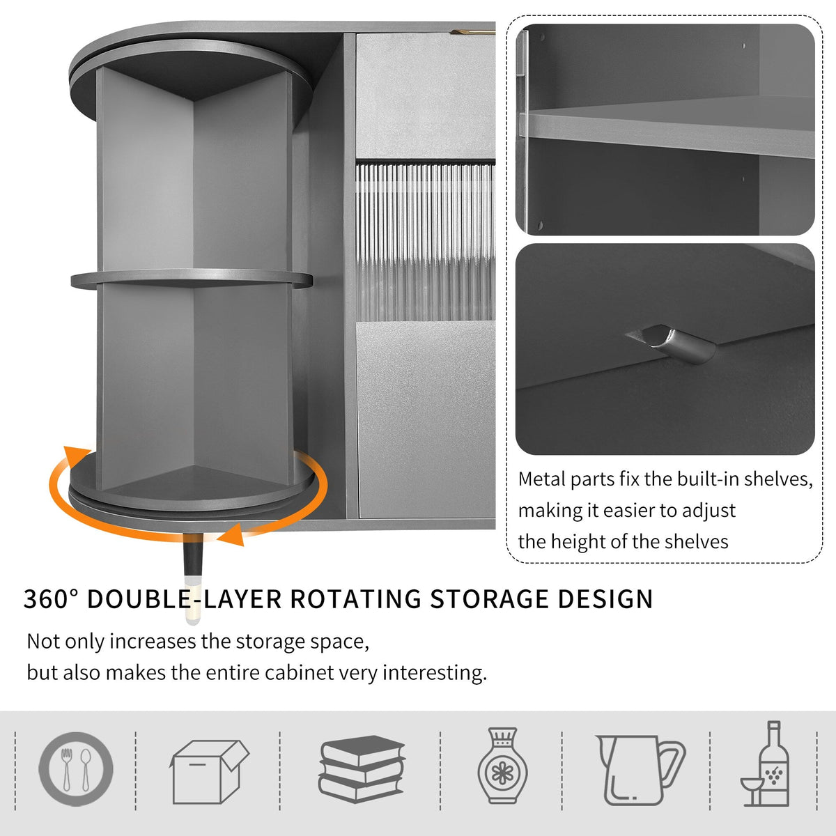 ModernLuxe 15.7-in W x 31.5-in H Mdf Gray Freestanding Utility Storage Cabinet