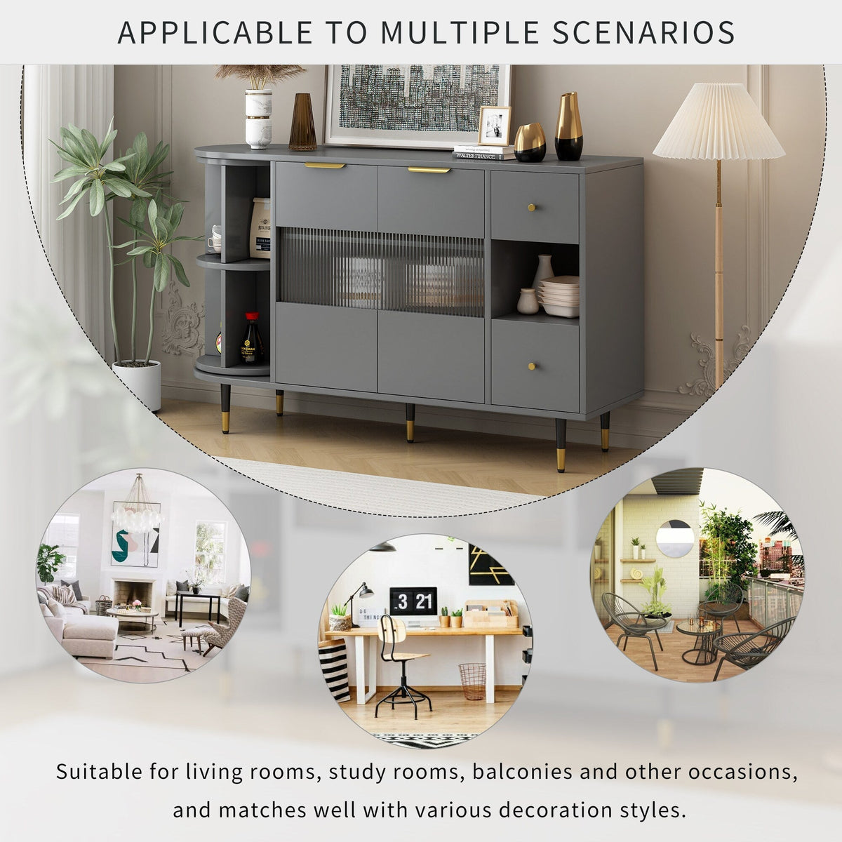 ModernLuxe 15.7-in W x 31.5-in H Mdf Gray Freestanding Utility Storage Cabinet