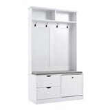 ModernLuxe Modern 40.6-in White Wood Hall Tree