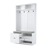 ModernLuxe Modern 40.6-in White Wood Hall Tree