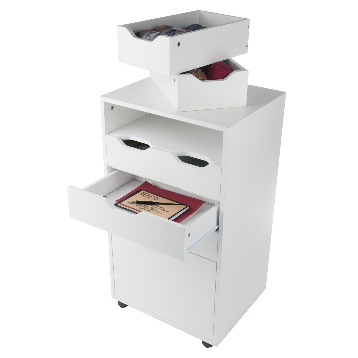Winsome Wood Halifax White 6-Drawer 19.21-in File Cabinet
