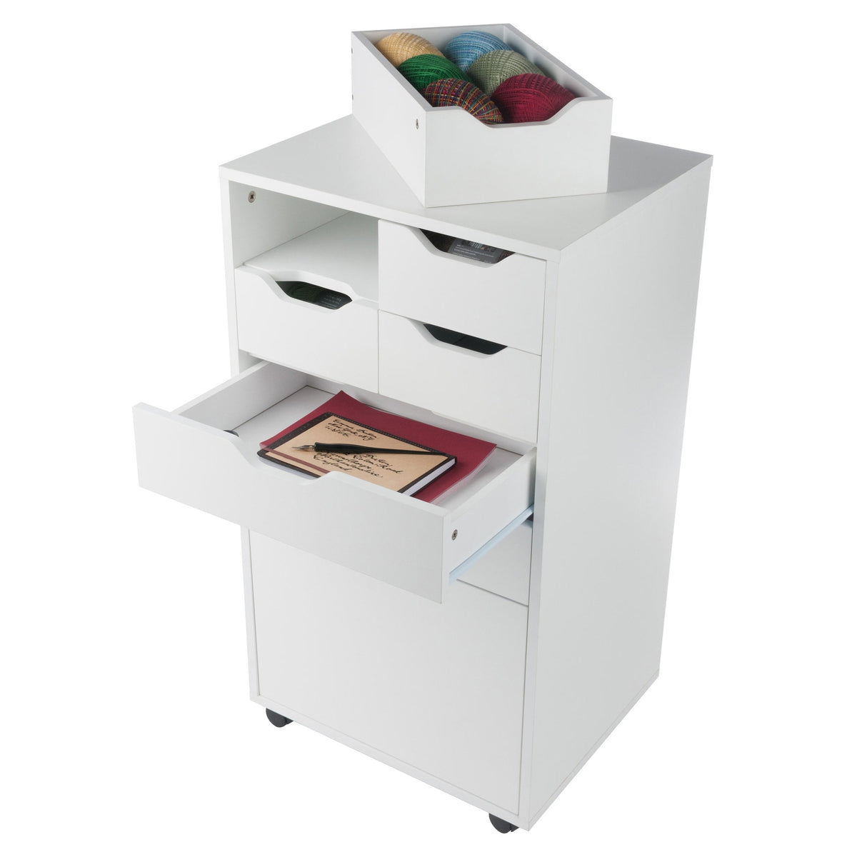 Winsome Wood Halifax White 6-Drawer 19.21-in File Cabinet