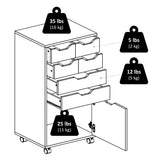 Winsome Wood Halifax White 6-Drawer 19.21-in File Cabinet