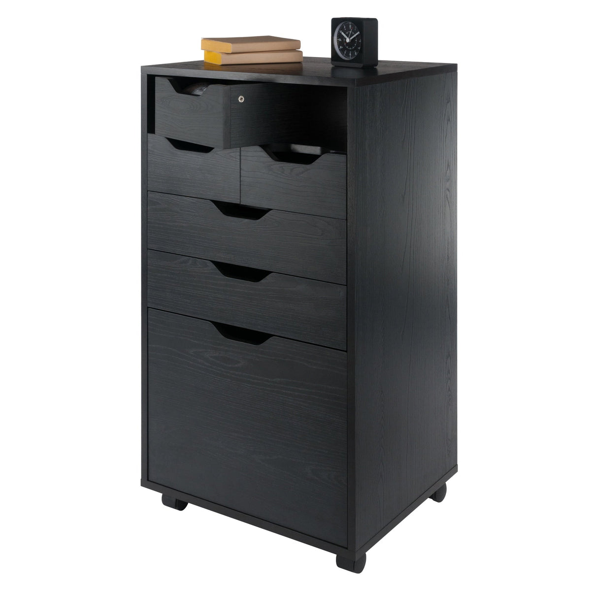 Winsome Wood Halifax Black 6-Drawer 19.21-in File Cabinet