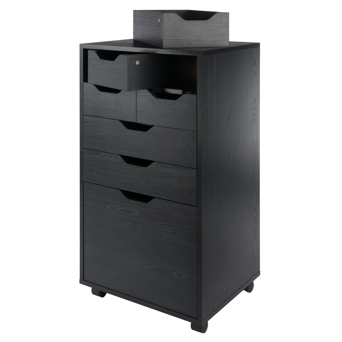 Winsome Wood Halifax Black 6-Drawer 19.21-in File Cabinet