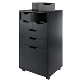 Winsome Wood Halifax Black 6-Drawer 19.21-in File Cabinet