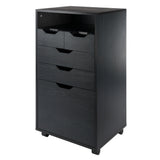 Winsome Wood Halifax Black 6-Drawer 19.21-in File Cabinet