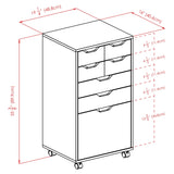 Winsome Wood Halifax Black 6-Drawer 19.21-in File Cabinet