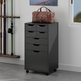 Winsome Wood Halifax Black 6-Drawer 19.21-in File Cabinet