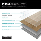Pergo DuraCraft Lourdes Oak Gray Luxury Vinyl Plank - Waterproof 22-mil
