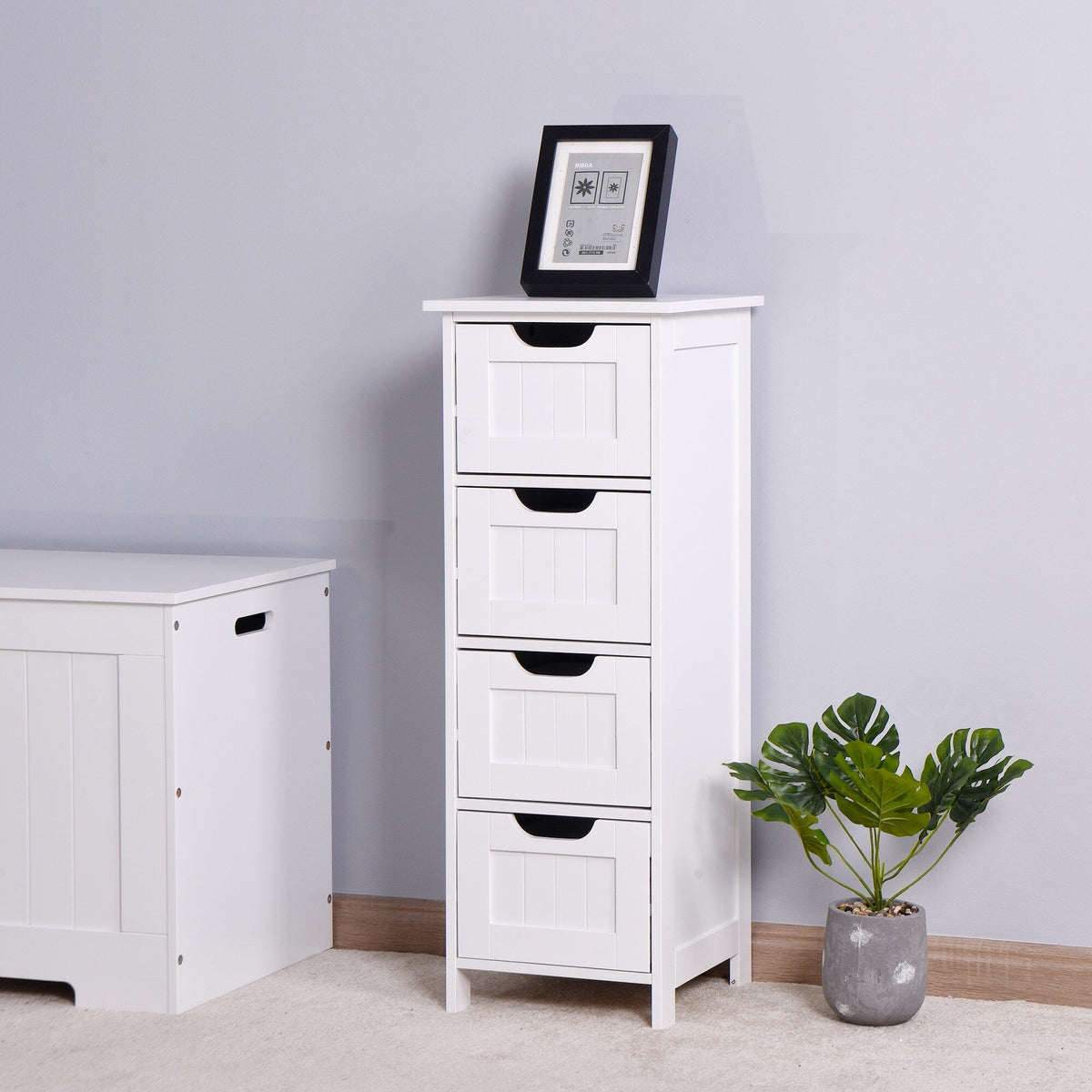 Siavonce 11.8-in W x 11.8-in H Mdf White Freestanding or Wall-mount Utility Storage Cabinet