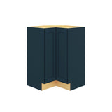 Diamond Express Jamestown 33-in W x 34.5-in H x 24-in D Regatta Blue L-shaped Corner Base Fully Assembled Plywood Cabinet (Recessed Panel Shaker Style)