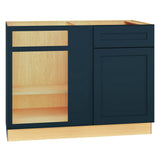 Diamond Express Jamestown 48-in W x 34.5-in H x 24-in D Regatta Blue Blind 1-Drawer Corner Base Fully Assembled Plywood Cabinet (Recessed Panel Square Style)