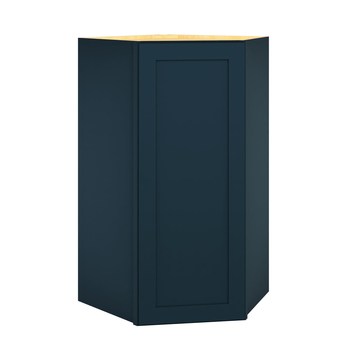Diamond Express Jamestown 39-in W x 39-in H x 24-in D Regatta Blue Diagonal Corner Wall Fully Assembled Plywood Cabinet (Recessed Panel Shaker Style)