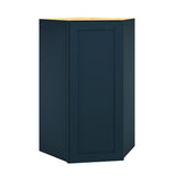Diamond Express Jamestown 39-in W x 39-in H x 24-in D Regatta Blue Diagonal Corner Wall Fully Assembled Plywood Cabinet (Recessed Panel Shaker Style)