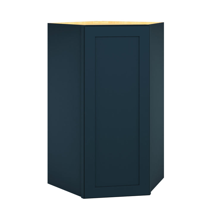 Diamond Express Jamestown 39-in W x 39-in H x 24-in D Regatta Blue Diagonal Corner Wall Fully Assembled Plywood Cabinet (Recessed Panel Shaker Style)