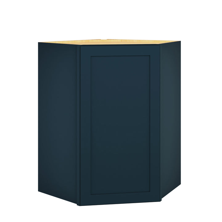 Diamond Express Jamestown 36-in W x 36-in H x 24-in D Regatta Blue Diagonal Corner Wall Fully Assembled Plywood Cabinet (Recessed Panel Shaker Style)
