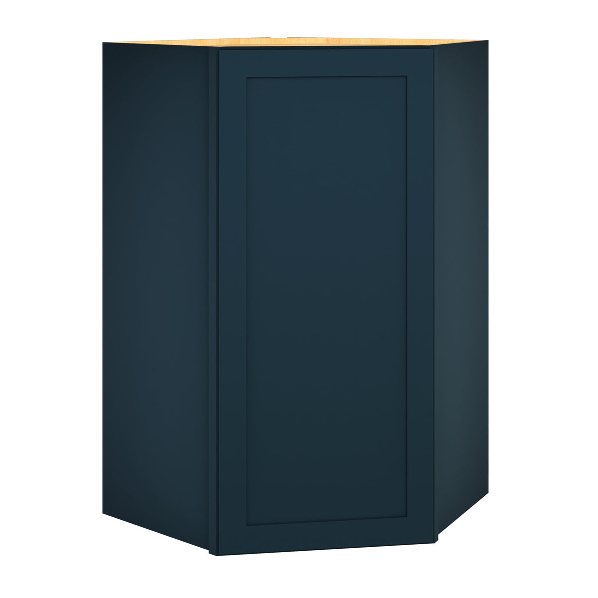 Diamond Express Jamestown 42-in W x 42-in H x 24-in D Regatta Blue Diagonal Corner Wall Fully Assembled Plywood Cabinet (Recessed Panel Shaker Style)