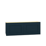 Diamond Express Jamestown 33-in W x 12-in H x 12-in D Regatta Blue Wall Fully Assembled Plywood Cabinet (Recessed Panel Shaker Door Style)