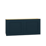 Diamond Express Jamestown 33-in W x 15-in H x 12-in D Regatta Blue Wall Fully Assembled Plywood Cabinet (Recessed Panel Shaker Door Style)