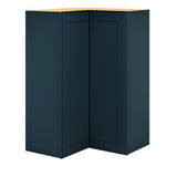 Diamond Express Jamestown 36-in W x 36-in H x 12-in D Regatta Blue L-shaped Corner Wall Fully Assembled Plywood Cabinet (Recessed Panel Shaker Style)