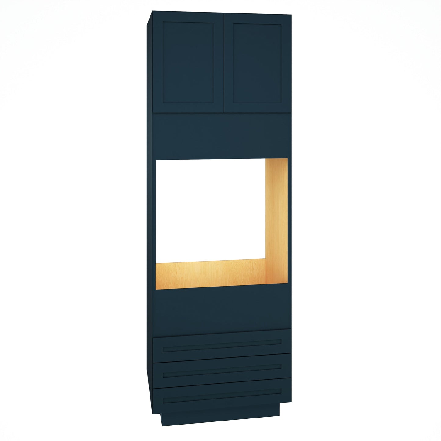 Diamond Express Jamestown 33-in W x 96-in H x 24-in D Regatta Blue 3-Drawers Single Oven Base Fully Assembled Plywood Cabinet (Recessed Panel Square Style)