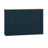 Diamond Express Jamestown 36-in W x 24-in H x 24-in D Regatta Blue Wall Fully Assembled Plywood Cabinet (Recessed Panel Shaker Door Style)