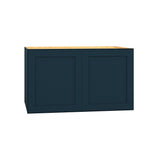 Diamond Express Jamestown 36-in W x 21-in H x 24-in D Regatta Blue Wall Fully Assembled Plywood Cabinet (Recessed Panel Shaker Door Style)