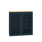 Diamond Express Jamestown 30-in W x 30-in H x 12-in D Regatta Blue Wall Fully Assembled Plywood Cabinet (Recessed Panel Shaker Door Style)