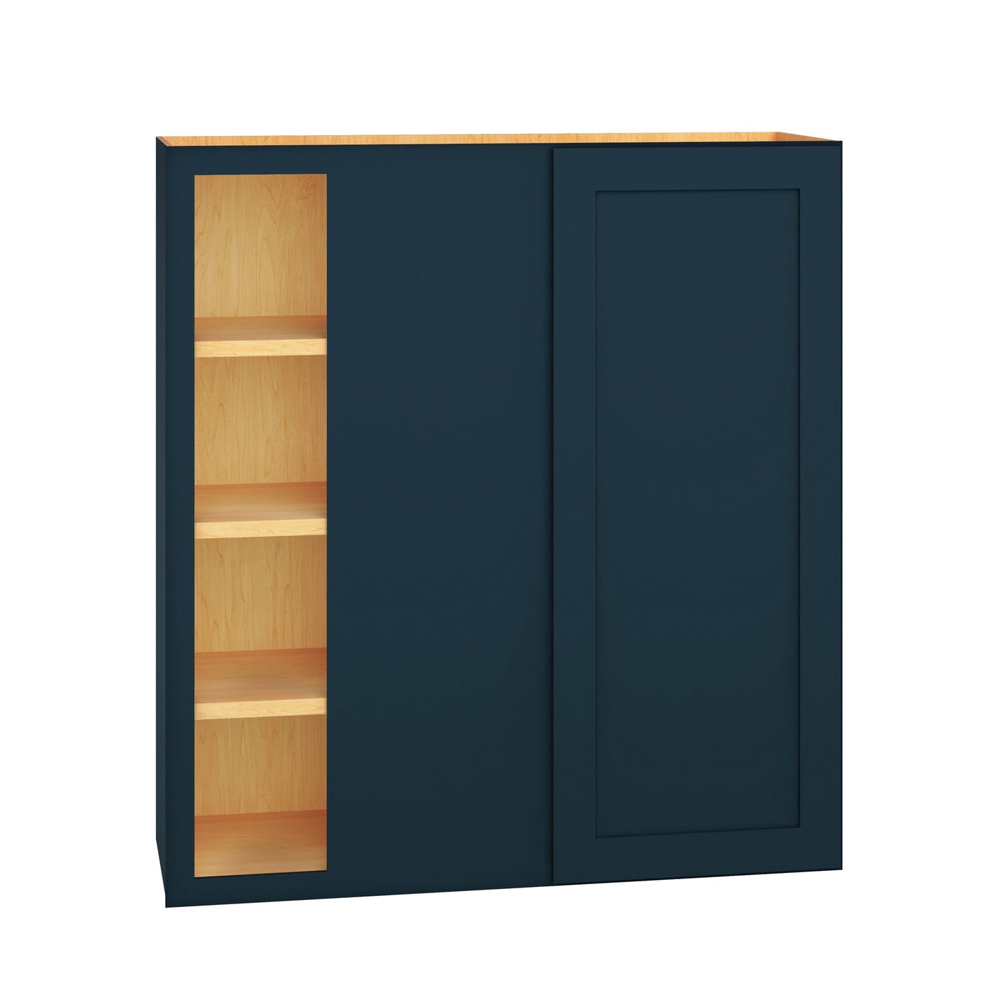 Diamond Express Jamestown 36-in W x 39-in H x 12-in D Regatta Blue Blind Corner Wall Fully Assembled Plywood Cabinet (Recessed Panel Shaker Style)