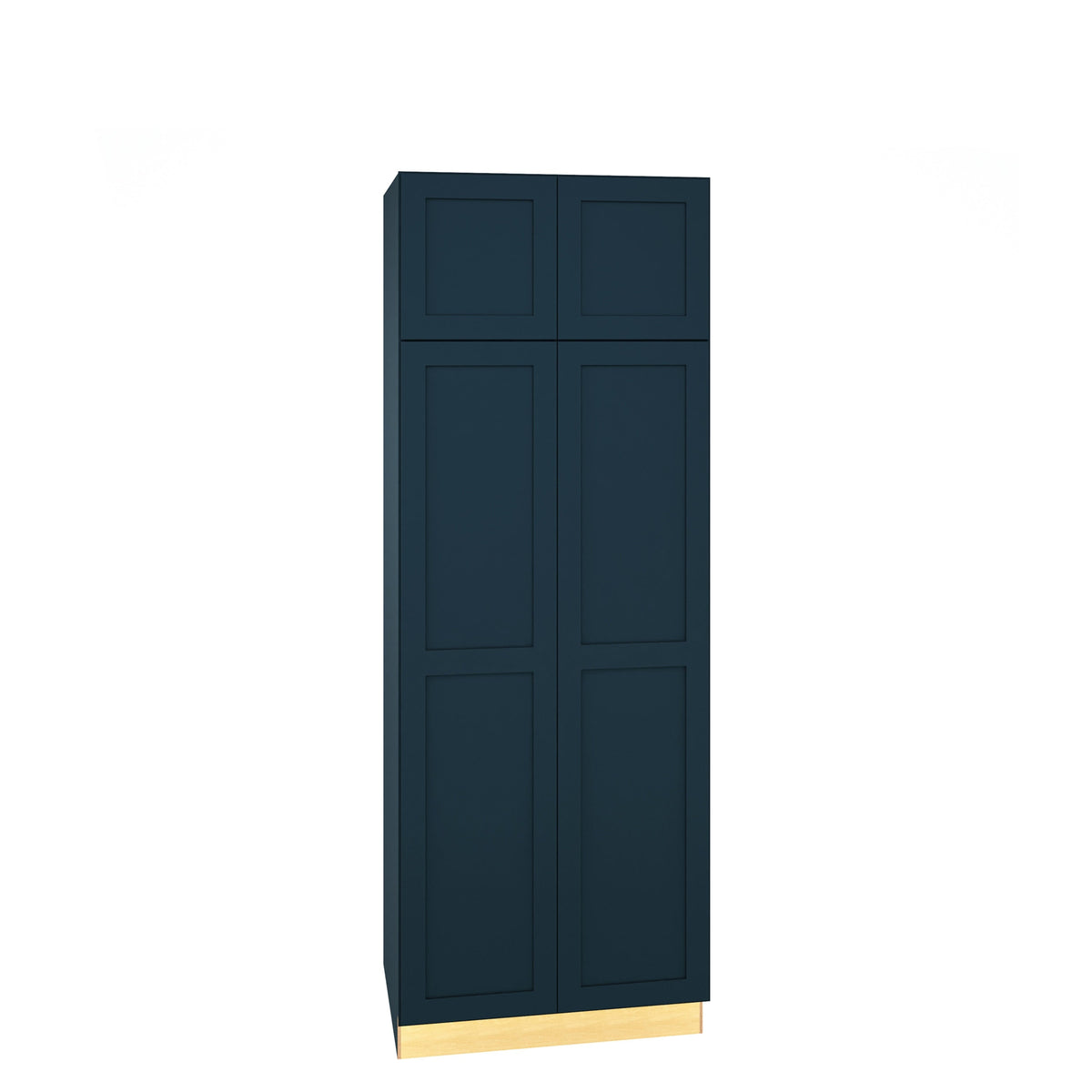 Diamond Express Jamestown 30-in W x 84-in H x 24-in D Regatta Blue Pantry Fully Assembled Plywood Cabinet (Recessed Panel Shaker Door Style)