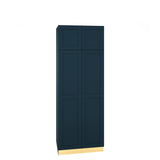 Diamond Express Jamestown 30-in W x 84-in H x 24-in D Regatta Blue Pantry Fully Assembled Plywood Cabinet (Recessed Panel Shaker Door Style)