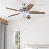 Harbor Breeze Coastal Creek 52-in Brushed Nickel LED Indoor Ceiling Fan with Light Kit (5-Blade)
