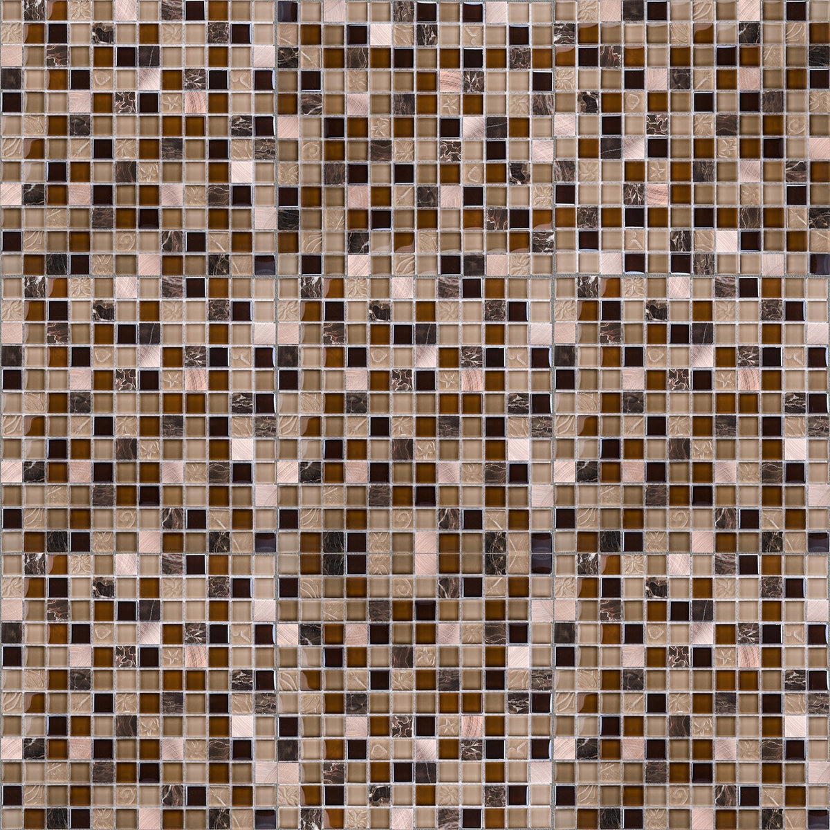 Elida Ceramica Coral Light 12-in x 12-in Multi-finish Glass/Metal/Stone Marble Patterned Mosaic Wall Tile product image