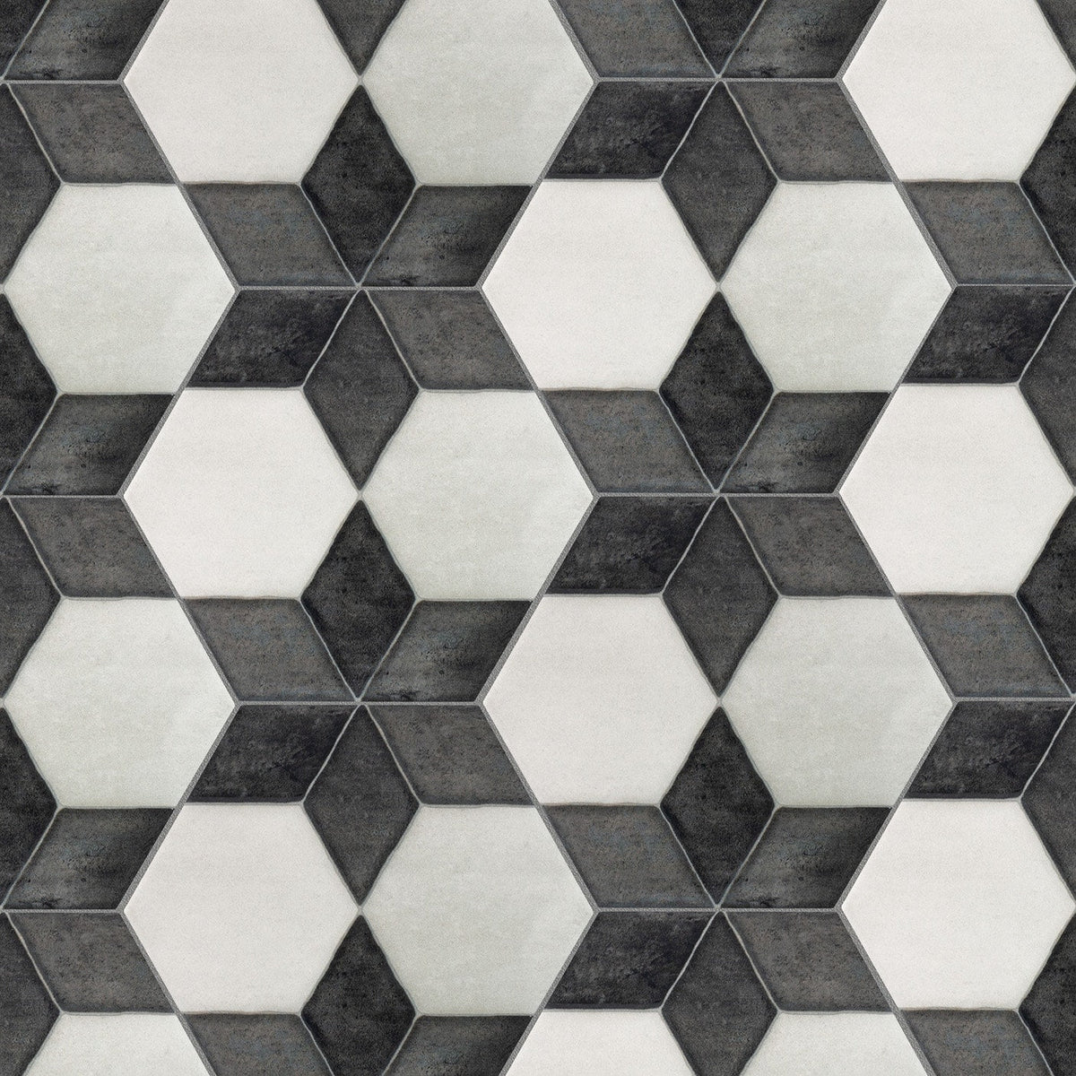 Starfire White and Black 6-in x 6-in Multi-finish Porcelain Patterned Floor and Wall Tile (0.177-sq ft/ Piece)