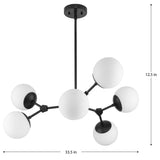 Progress Lighting Haas 6-Light Matte Black Mid-century Chandelier