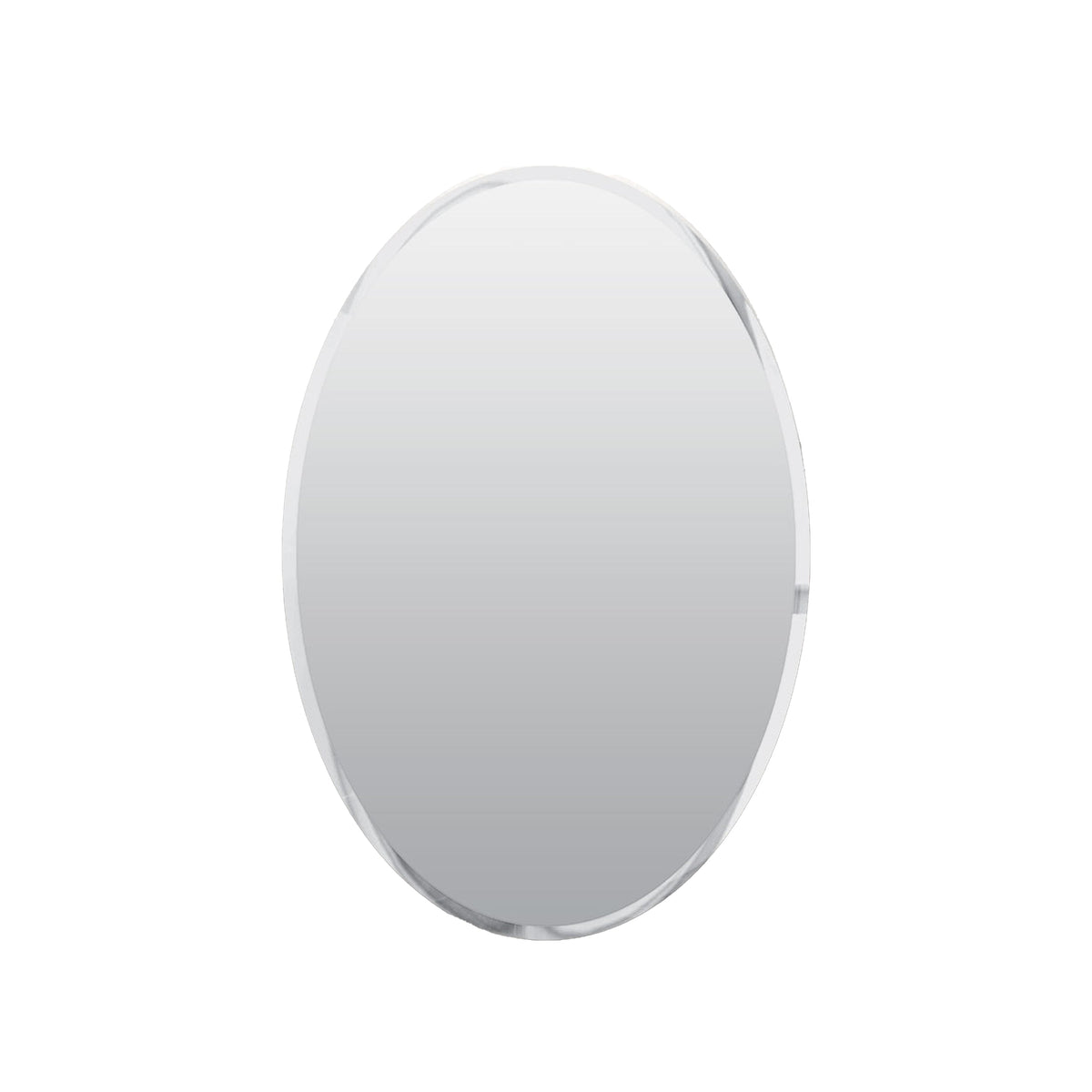 allen + roth 21-in x 31-in Surface Mount Frameless Mirrored Oval Medicine Cabinet