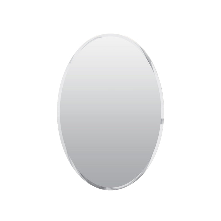 allen + roth 21-in x 31-in Surface Mount Frameless Mirrored Oval Medicine Cabinet