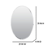 allen + roth 21-in x 31-in Surface Mount Frameless Mirrored Oval Medicine Cabinet