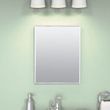Project Source 16-in x 20-in Rectangle Surface/Recessed Frameless Mirrored Medicine Cabinet, White Plastic Body