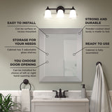 Style Selections 22.5-in x 30.5-in Surface/Recessed Mount Brushed Nickel Mirrored Soft Close Medicine Cabinet