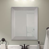 Style Selections 22.5-in x 30.5-in Surface/Recessed Mount Brushed Nickel Mirrored Soft Close Medicine Cabinet