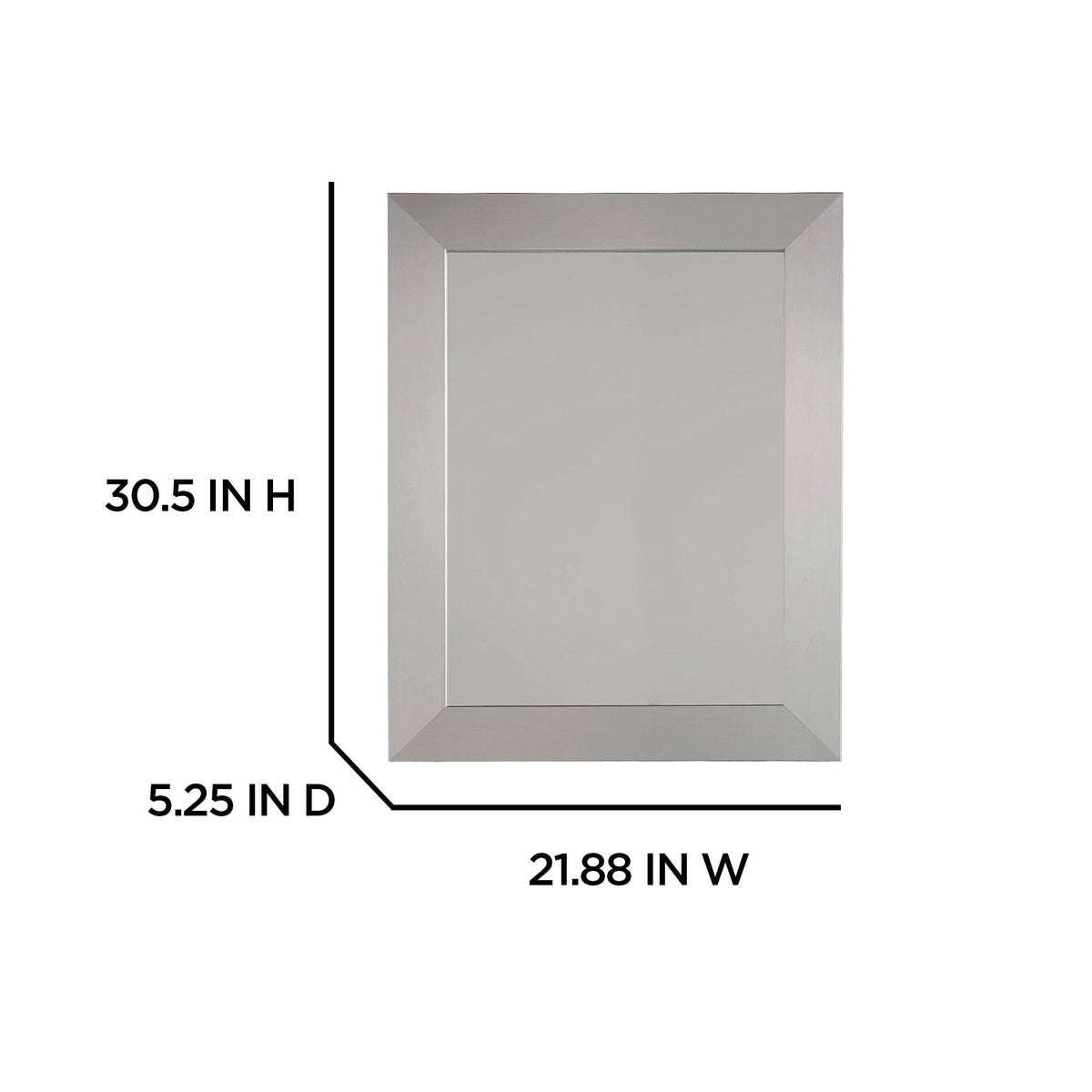 Style Selections 22.5-in x 30.5-in Surface/Recessed Mount Brushed Nickel Mirrored Soft Close Medicine Cabinet