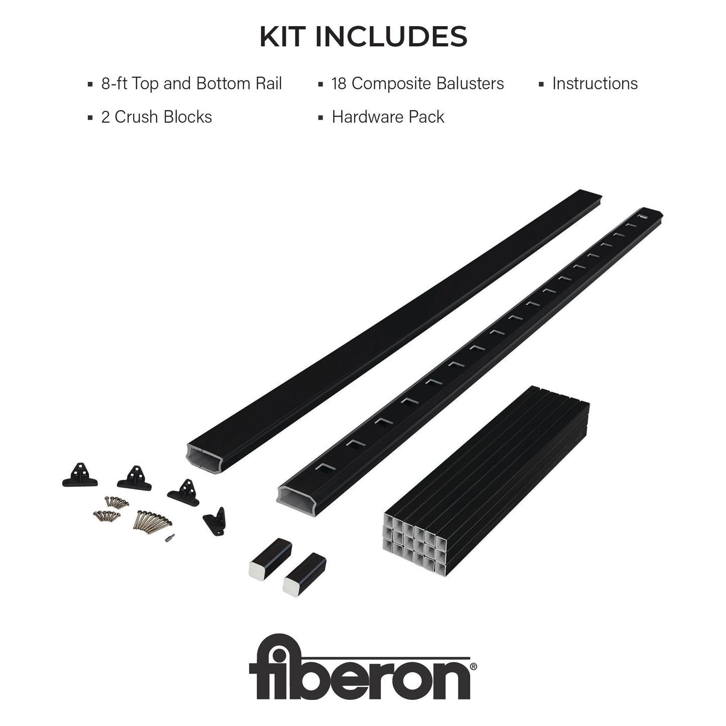 Fiberon Brio 3-ft x 36-in PVC Deck Rail Kit