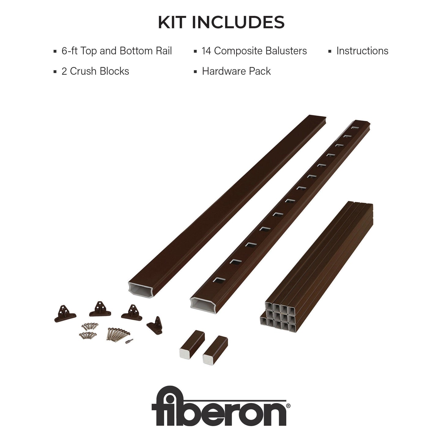 Fiberon Brio 3-ft x 36-in PVC Deck Rail Kit