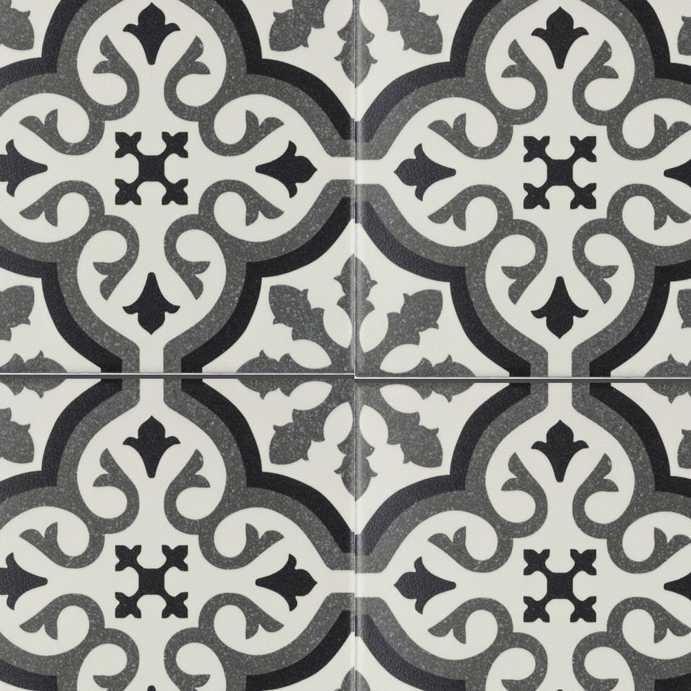 Elida Ceramica Lolita Deco Squares 6-in x 6-in Matte Porcelain Encaustic Floor & Wall Tile