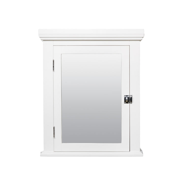 Zenna Home 22.38-in x 27.19-in Surface Mount White Mirrored Medicine Cabinet
