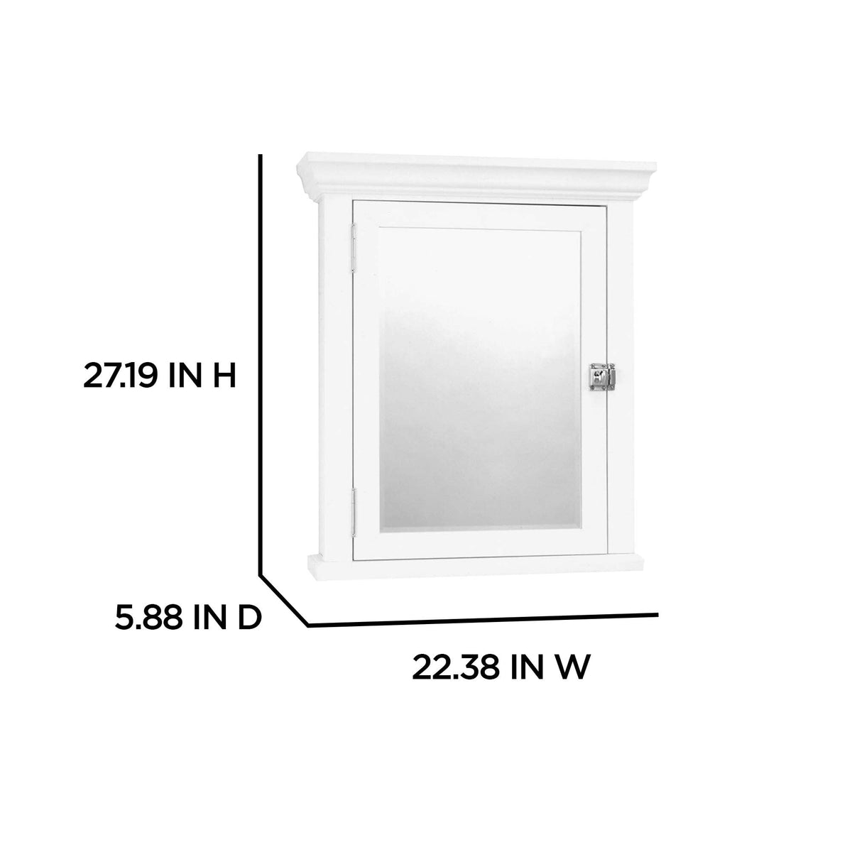 Zenna Home 22.38-in x 27.19-in Surface Mount White Mirrored Medicine Cabinet