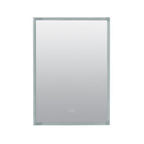 Zenna Home 17.7-in x 23.5-in Lighted LED Fog Free Surface/Recessed Mount Aluminum Mirrored Medicine Cabinet with Outlet