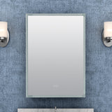Zenna Home 17.7-in x 23.5-in Lighted LED Fog Free Surface/Recessed Mount Aluminum Mirrored Medicine Cabinet with Outlet